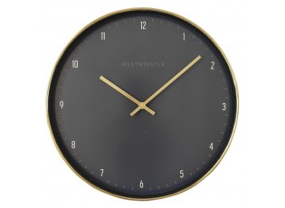 Zlato-černé nástěnné hodiny Minn - Ø 51*4 cm / 1*AA
