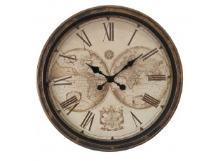 Antik nástěnné hodiny s polokoulemi Wanio - Ø 50*5 cm / 1*AA