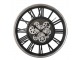 Stříbrno-černé hodiny s ozubenými kolečky Pion - Ø 51*8 cm / 3*AA