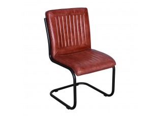 Hnědá kožená židle Botio - 52*62*89 cm