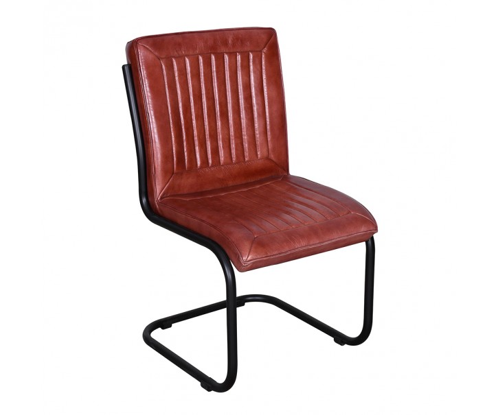 Hnědá kožená židle Botio - 52*62*89 cm