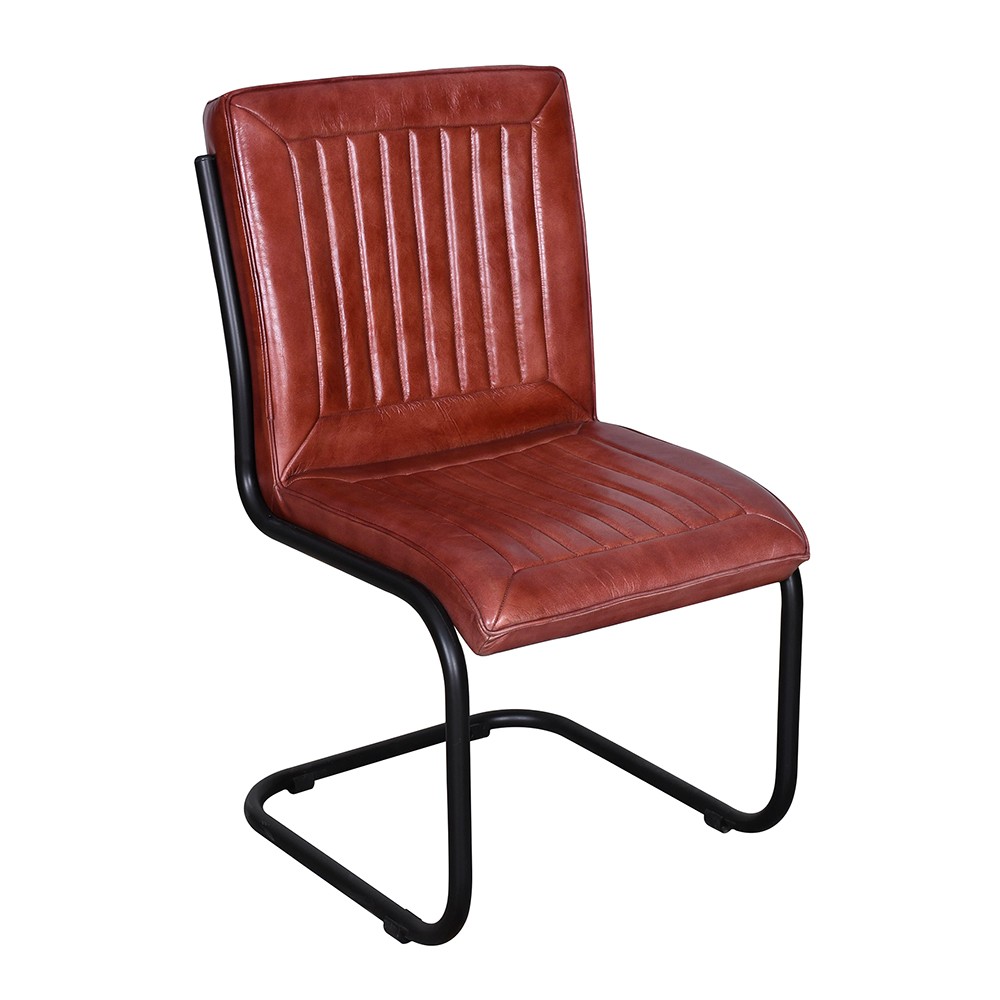 Hnědá kožená židle Botio - 52*62*89 cm Clayre & Eef