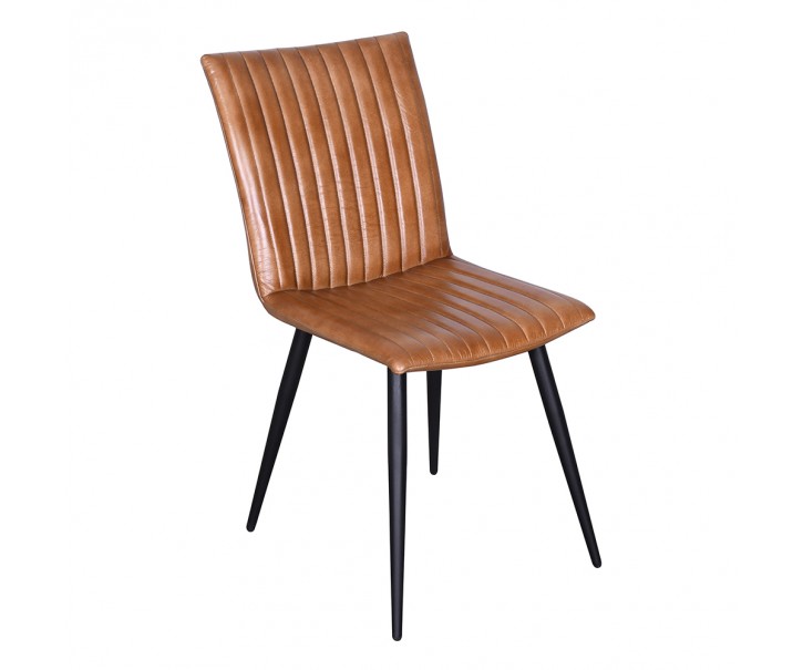 Hnědá kožená židle Cognac - 44*59*89 cm