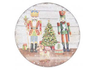 Plastový vánoční kulatý podnos/talíř s Louskáčky - Ø 40*1 cm