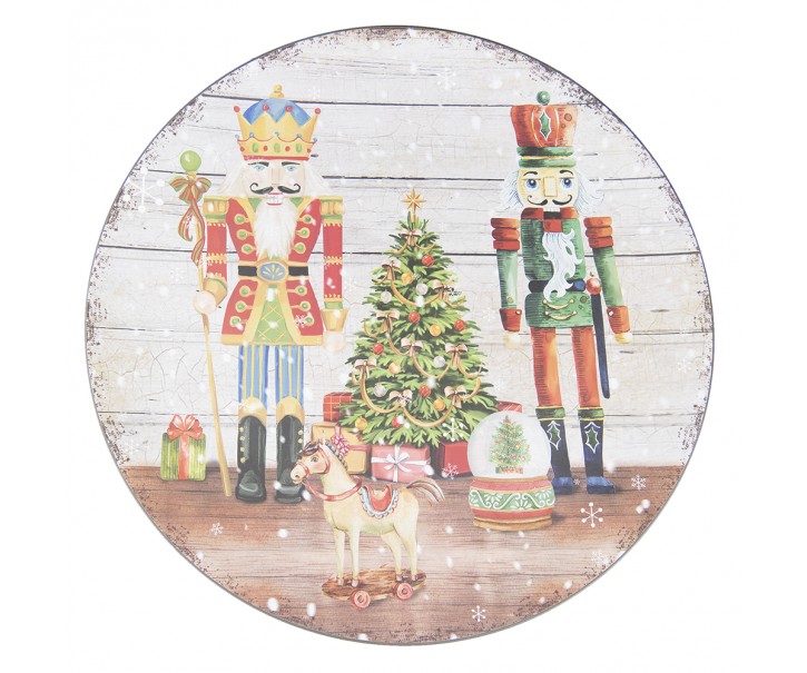 Plastový vánoční kulatý podnos/talíř s Louskáčky - Ø 40*1 cm