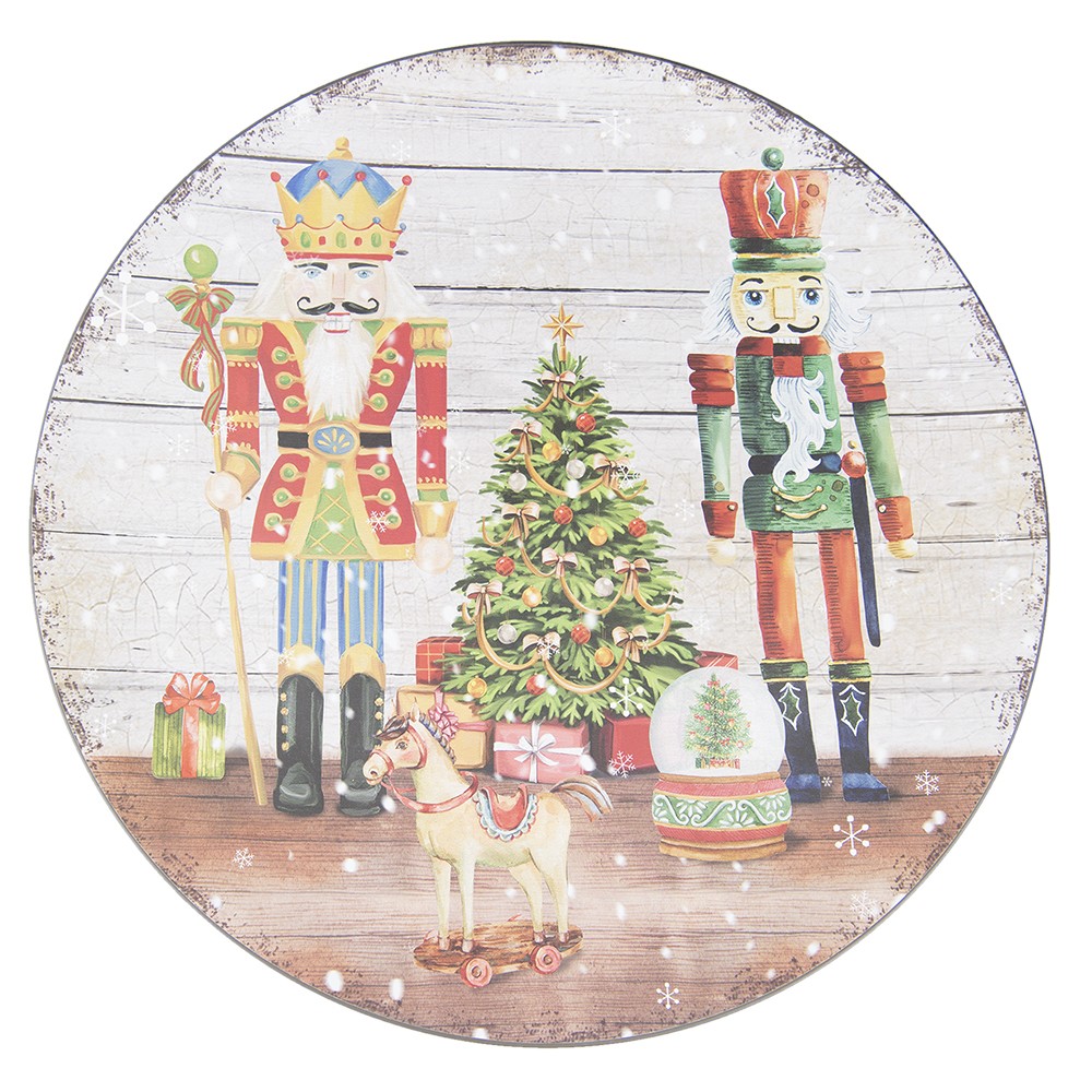 Levně Plastový vánoční kulatý podnos/talíř s Louskáčky - Ø 40*1 cm 65107
