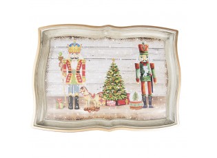 Plastový vánoční dekorační podnos s Louskáčky - 43*32*2 cm