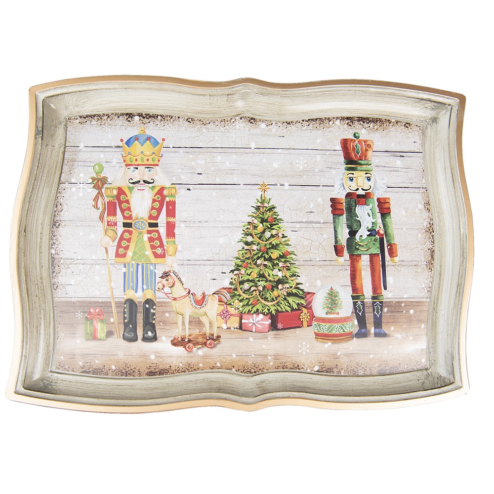 Levně Plastový vánoční dekorační podnos s Louskáčky - 43*32*2 cm 65110