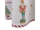 Bílý kulatý ubrus s louskáčky Happy Little Christmas - Ø 170 cm