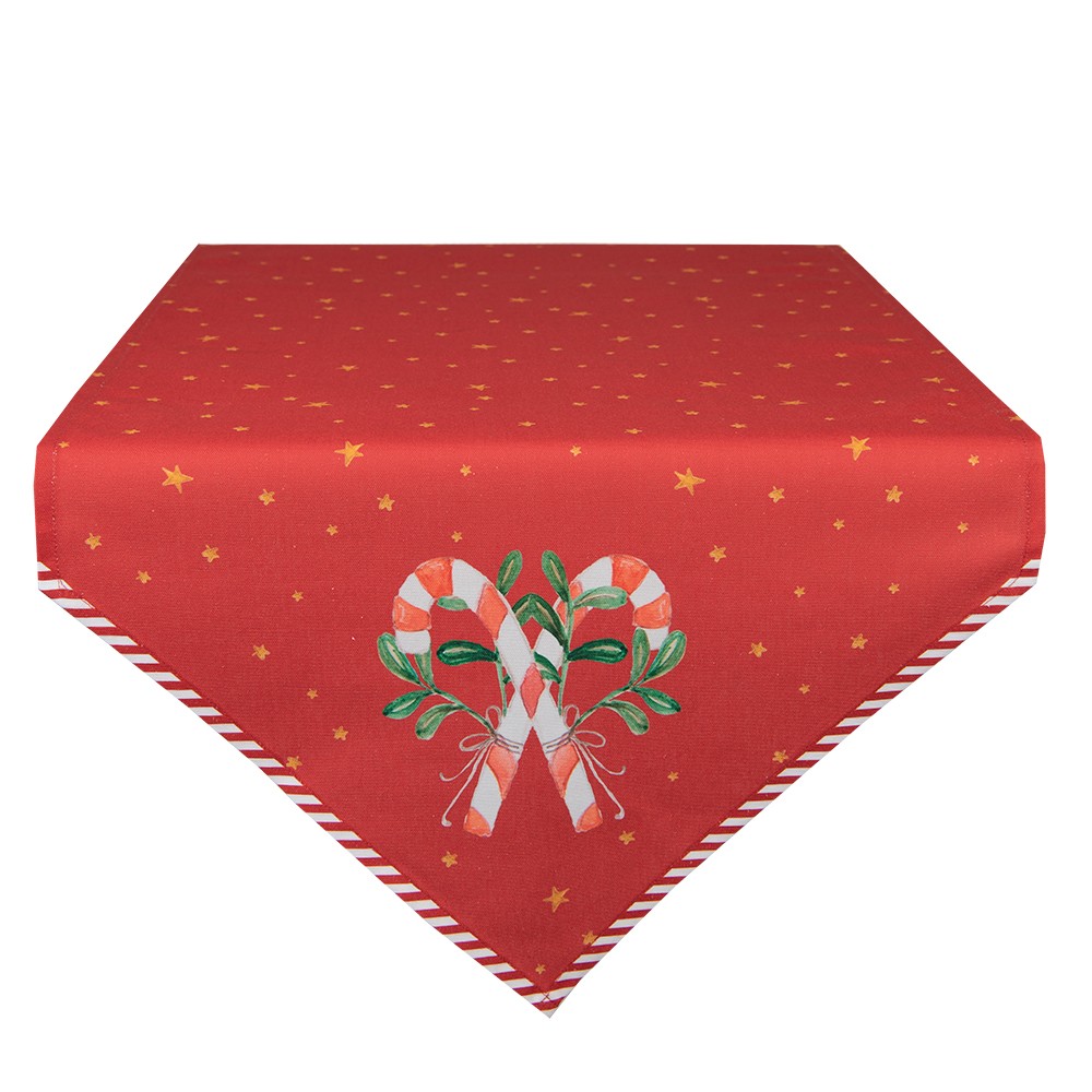 Červnený bavlněný běhoun na stůl Happy Little Christmas - 50*160 cm Clayre & Eef