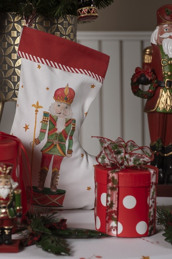 Vánoční punčocha s louskáčkem Happy Little Christmas I - 30*1*40 cm