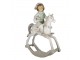 Vánoční dekorace dívka na houpacím koni - 19*8*26 cm