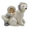 Dekorace děvče objímající medvěda - 11*6*11 cm
