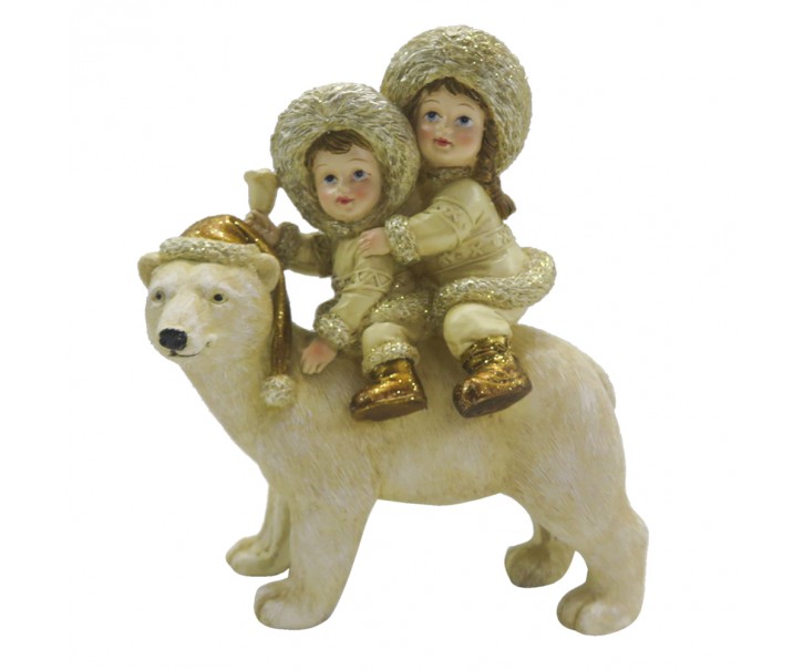 Vánoční dekorace Socha Dětská Bílá 13*7*15 cm - 13*7*15 cm Clayre & Eef