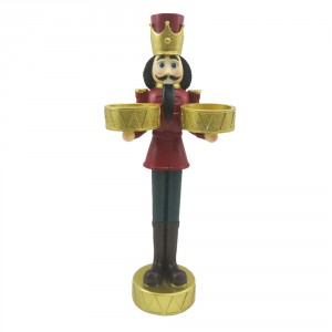 Vánoční dekorace socha Louskáček s podnosy - 12*8*28 cm