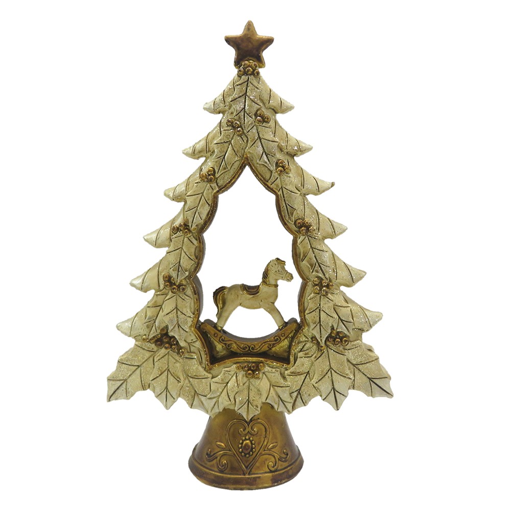 Vánoční dekorace stromek s houpacím koníkem - 13*5*20 cm 6PR4871