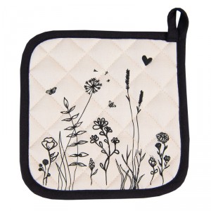 Béžová chňapka - podložka s květinami Flora And Fauna - 20*20 cm