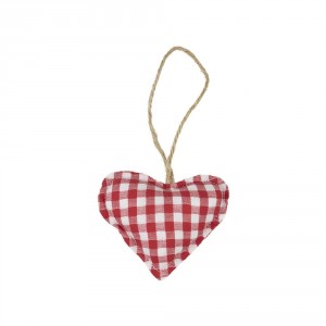 Závěsné dekorativní kárované srdce Viole - 10*3*8cm