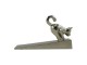 Stříbrná antik kovová dveřní zarážka kočka - 15*4*9cm