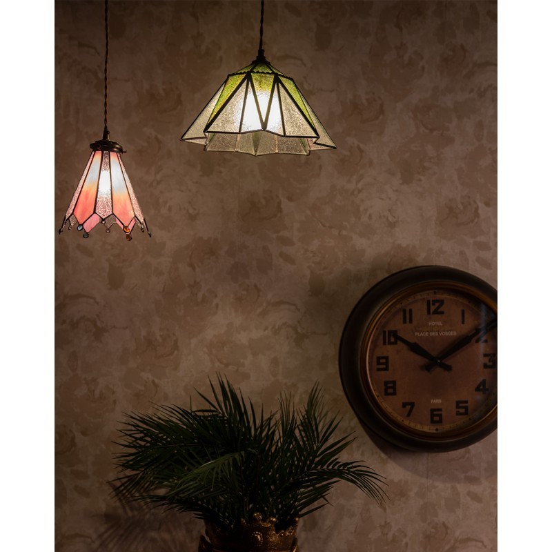 Závěsná lampa Tiffany Flowerbell pink - 18*15*115 cm E14/max 1*25W