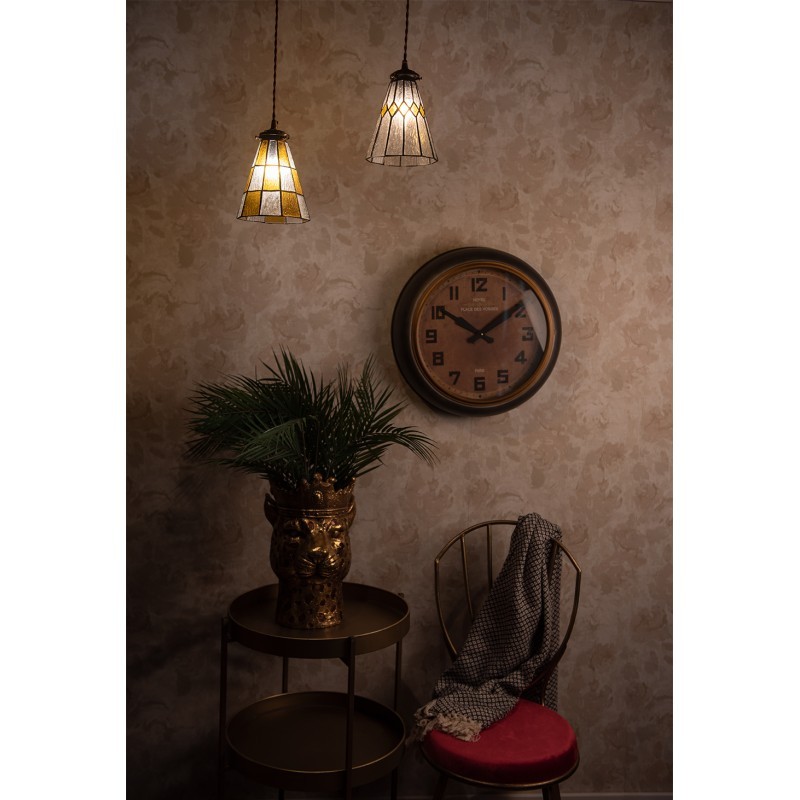 Závěsná Tiffany lampa žluté detaily YelloRhom - Ø 15*115 cm E14/max 1*25W