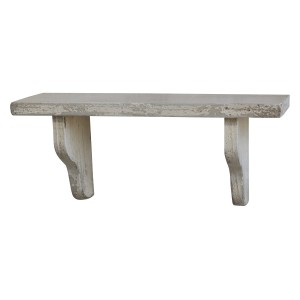 Krémová antik dřevěná nástěnná polička Malie unique - 39*12*16cm