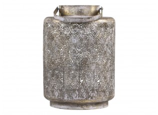 Bronzová antik kovová lucerna s kvítky Vire Flowien - Ø22*32cm