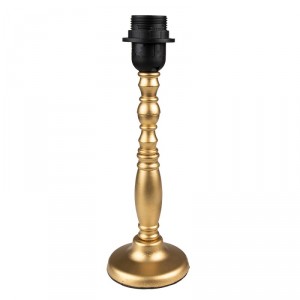 Zlatá antik dřevěná noha k lampě Fienn - Ø 10*30 cm E27 / Max 60W