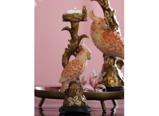 Zlatý antik svícen s papoučkem Parrot antique - 9*8*28 cm
