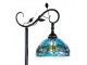 Modrá stojací Tiffany lampa s vážkami Dragonfly - 36*25*152 cm E27/max 1*60W