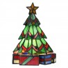 Stolní Tiffany lampa Christmas ve tvaru vánočního stromku - 17*17*23 cm Barva: barevnéMateriál: opálové kloHmotnost: 1,05 kg