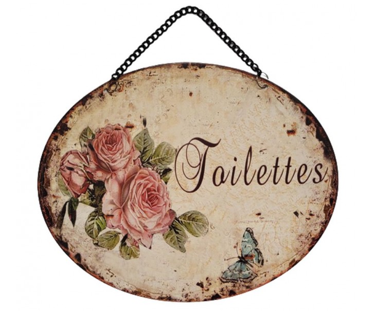 Nástěnná kovová cedule Toilettes - 20*25 cm