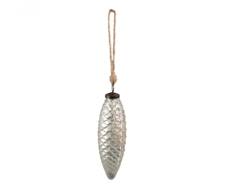 Vánoční koule XL Stříbrná 7*23 cm - Ř 7*23 cm Clayre & Eef