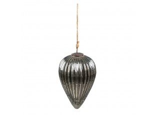 Vánoční koule XL Stříbrná 13*21 cm - Ř 13*21 cm