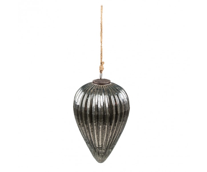 Vánoční koule XL Stříbrná 13*21 cm - Ř 13*21 cm Clayre & Eef