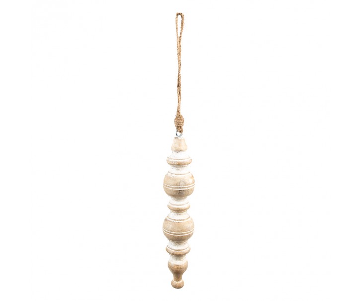 Dekorace ornament Béžová, Bílá 5*23 cm - Ř 5*23 cm Clayre & Eef