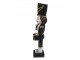Vánoční černá dekorace socha Louskáček s bubínkem - 5*4*16 cm
