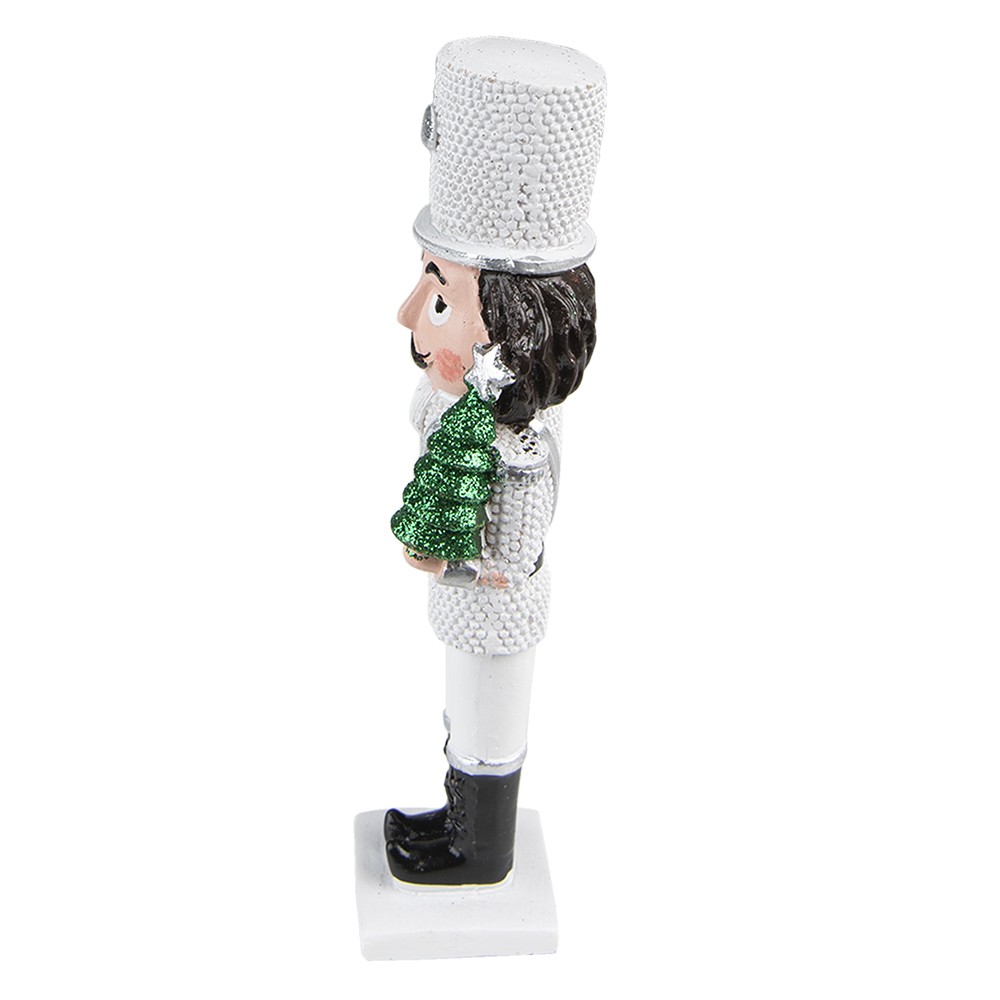 Vánoční dekorace bílý Louskáček - 5*3*16 cm