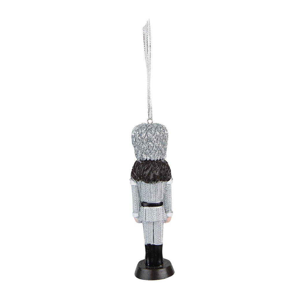 Stříbrná vánoční závěsná ozdoba Louskáček - 4*3*13 cm