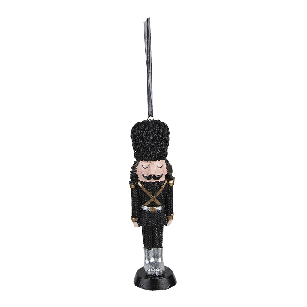 Černá antik vánoční závěsná dekorace soška Louskáček - 4*3*13 cm