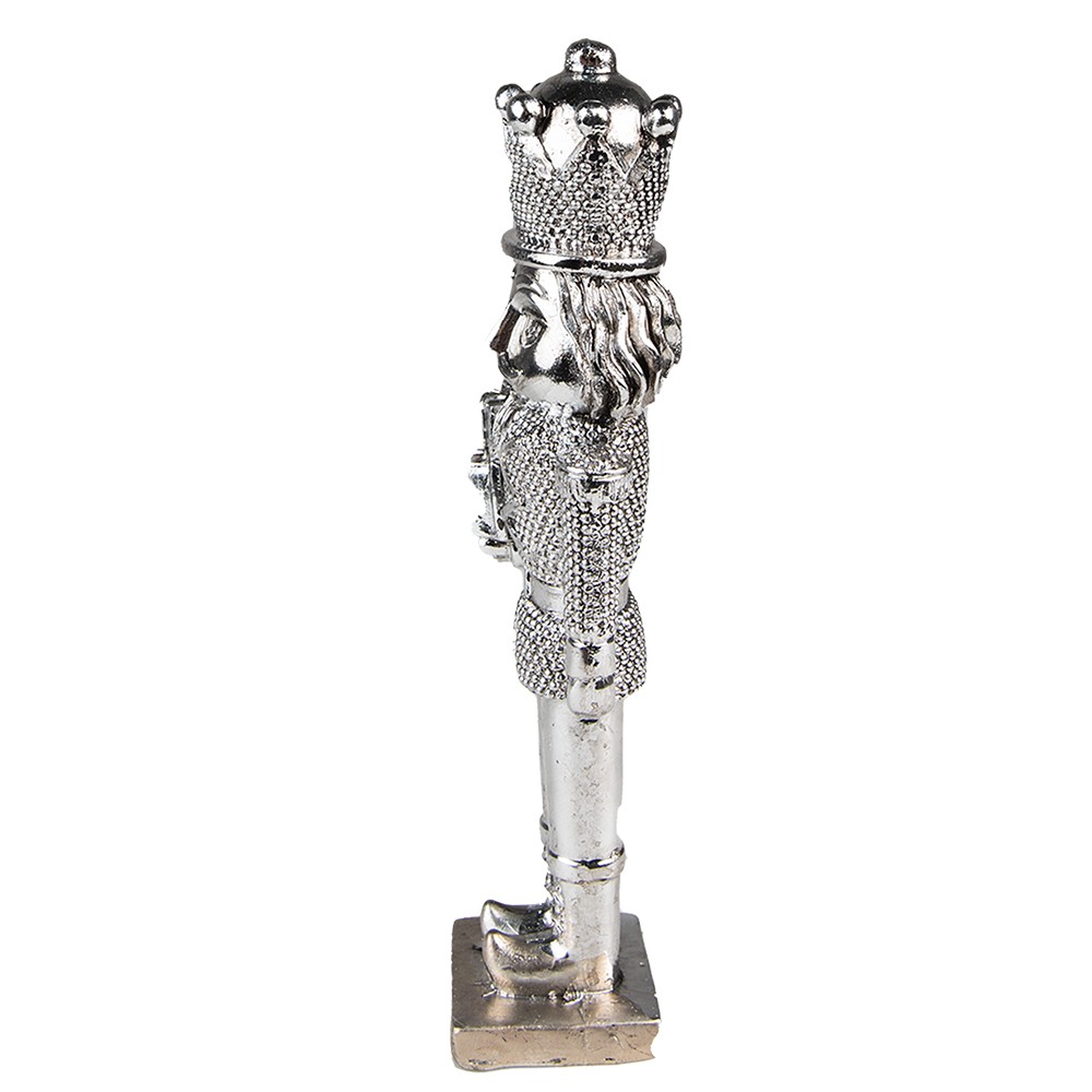 Stříbrná vánoční dekorace Louskáček s dárky - 5*4*16 cm