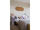 Béžový lněný přehoz na dvoulůžkové postele s třásněmi Natural - 270*270 cm