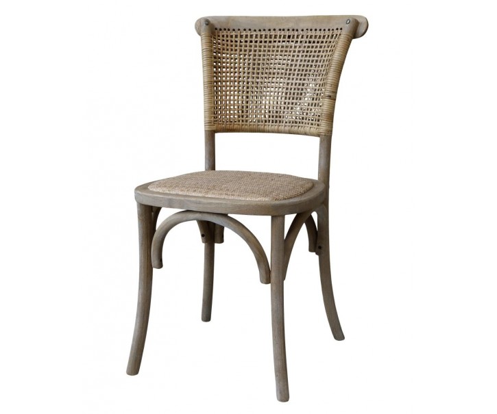 Přírodní ratanová židle s výpletem Old French chair - 45*40*88 cm 