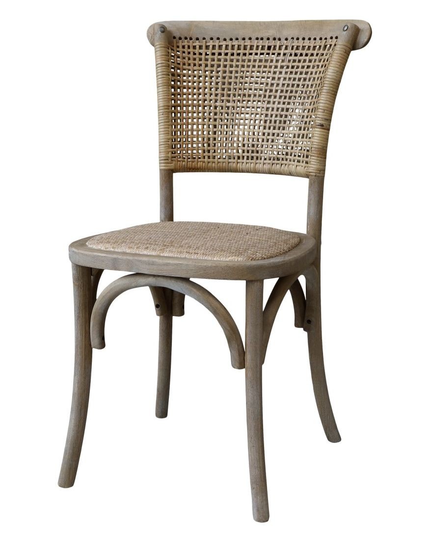 Přírodní ratanová židle s výpletem Old French chair - 45*40*88 cm 
