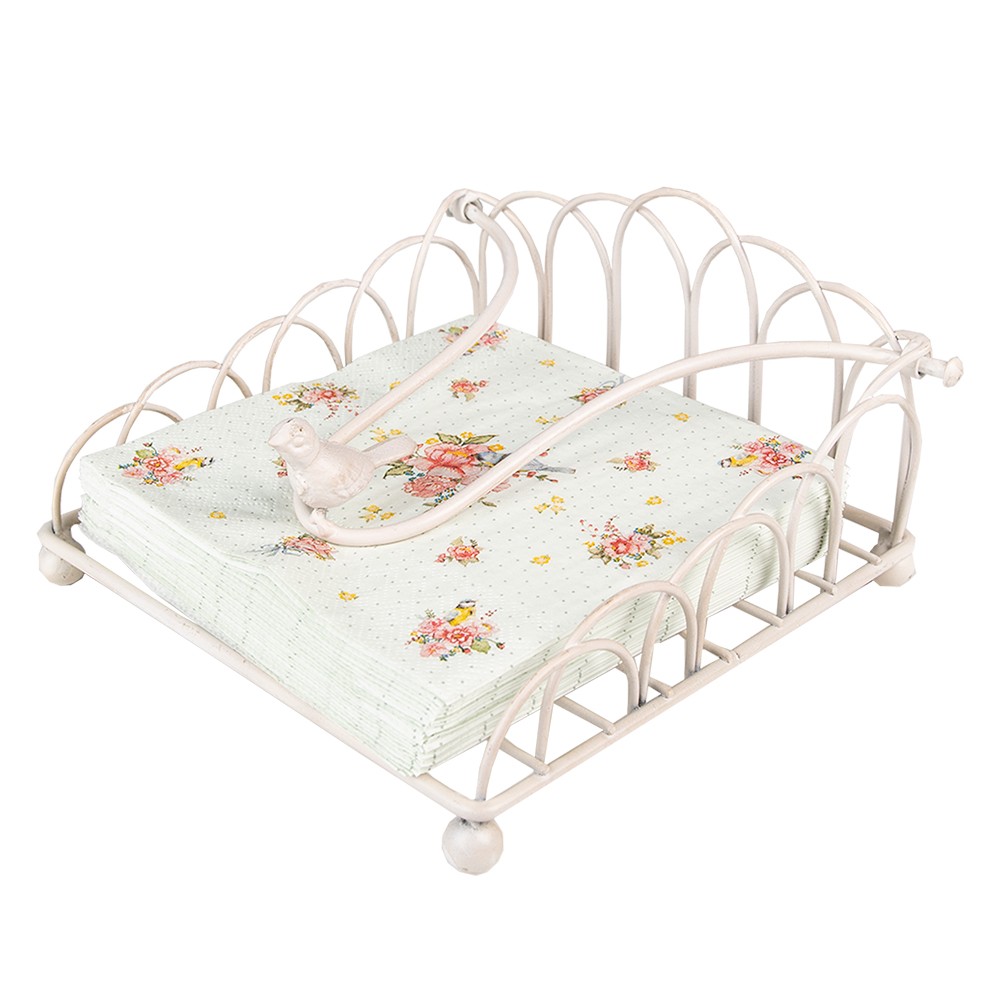 Papírové ubrousky s kvítky a ptáčkem Cheerful Birdie - 33*33 cm (20ks)