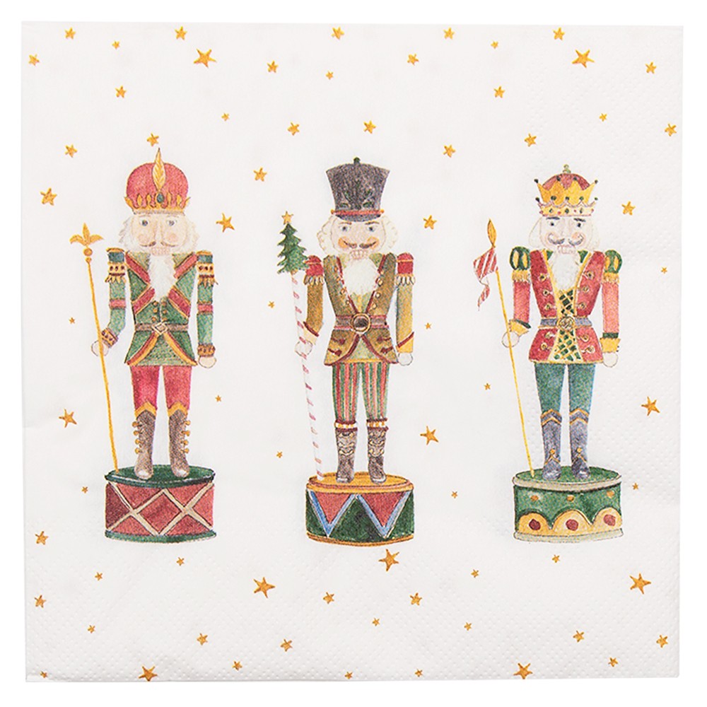 Papírové kapesníky s louskáčky Happy Little Christmas - 33*33 cm (20ks) Clayre & Eef