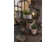 Dřevěno-kovový dekorační antik stolík na květinu - 32*26*27 cm