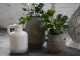 Béžovo-šedý cementový květináč / váza s patinou - Ø19*27 cm