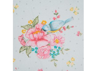 6ks zelený bavlněný ubrousek s květy a ptáčky Cheerful Birdie - 40*40 cm