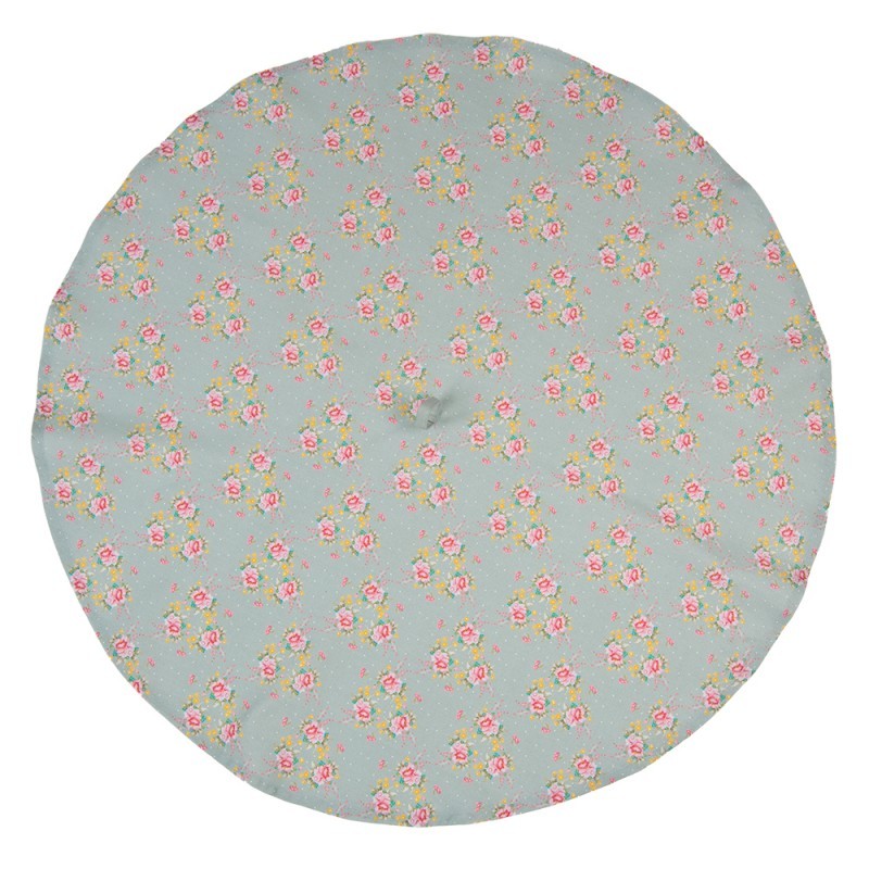 Zelená bavlněná kulatá utěrka s květy Cheerful Birdie - Ø 80 cm